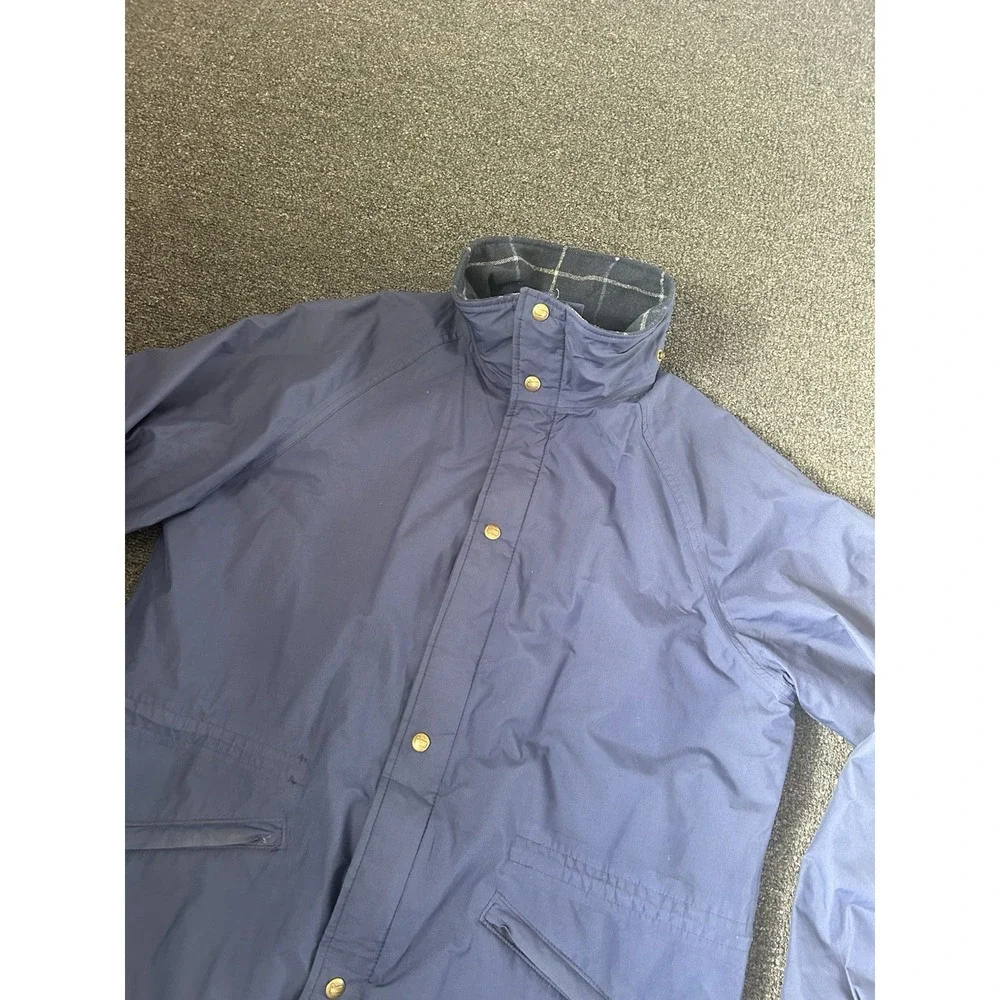 Vintage Woolrich Teton Wool‎ Flannel Lined Goretex Jacket Blue Mens Large Hiking